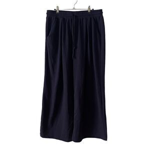 Bishop + Young Plus 1X Wide Leg Knit Lounge Pants Dark Blue Pockets NWT